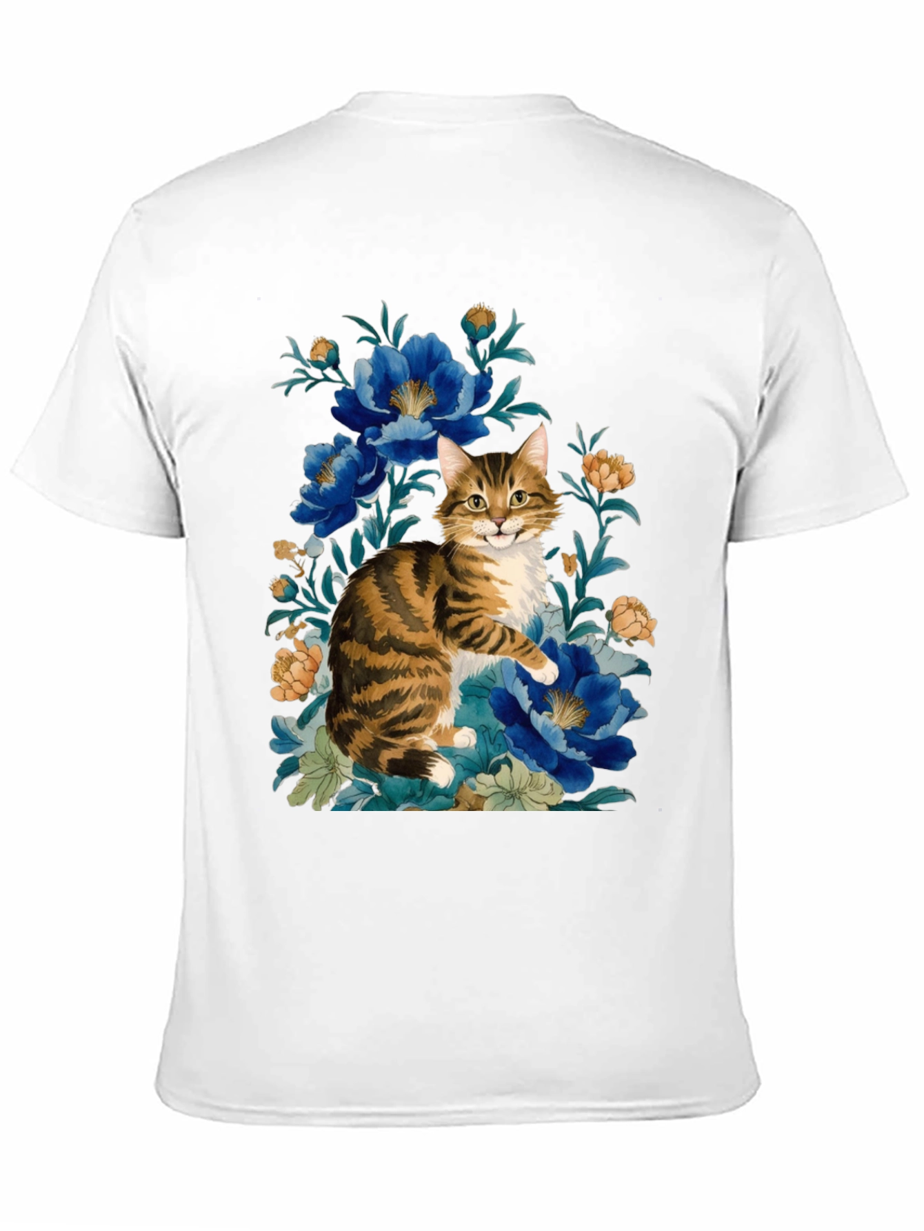 Black Floral Cat Graphic Tee - Soft Cotton Blend view 11