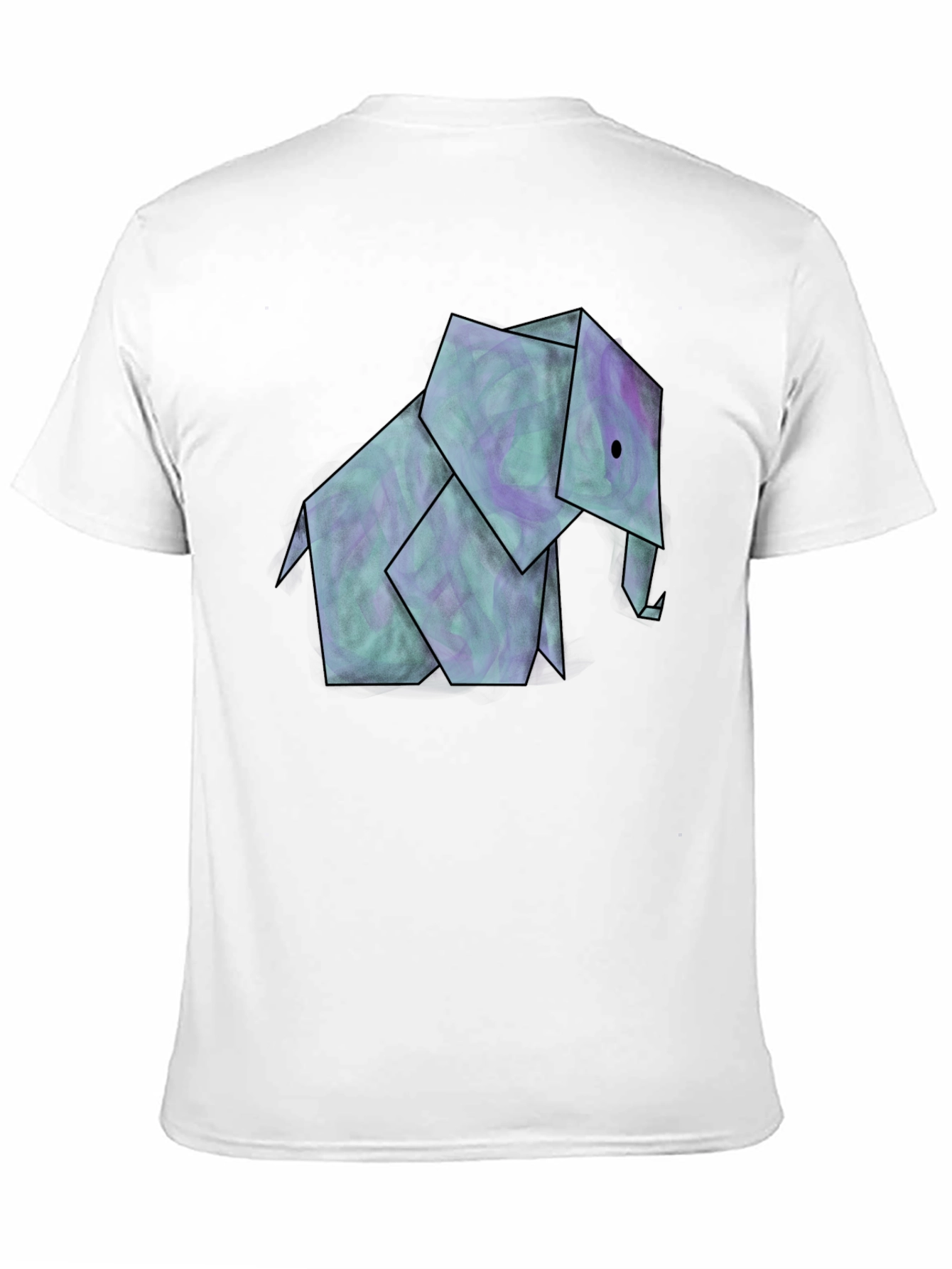 Black Origami Elephant Graphic Tee - Unique Design view 11