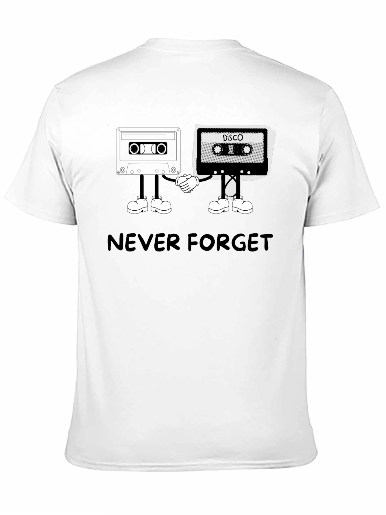 Black Retro Cassette Tape T-Shirt: Never Forget Disco! view 11