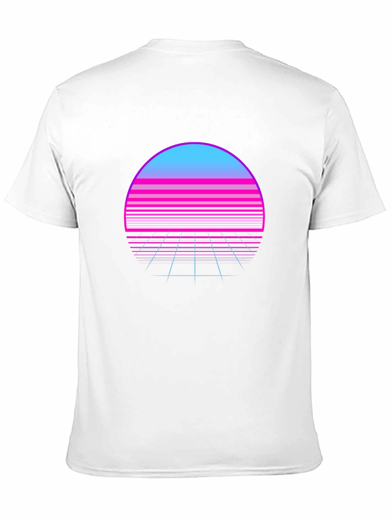 Black Retro Wave Sunset T-Shirt - Synthwave Style view 11