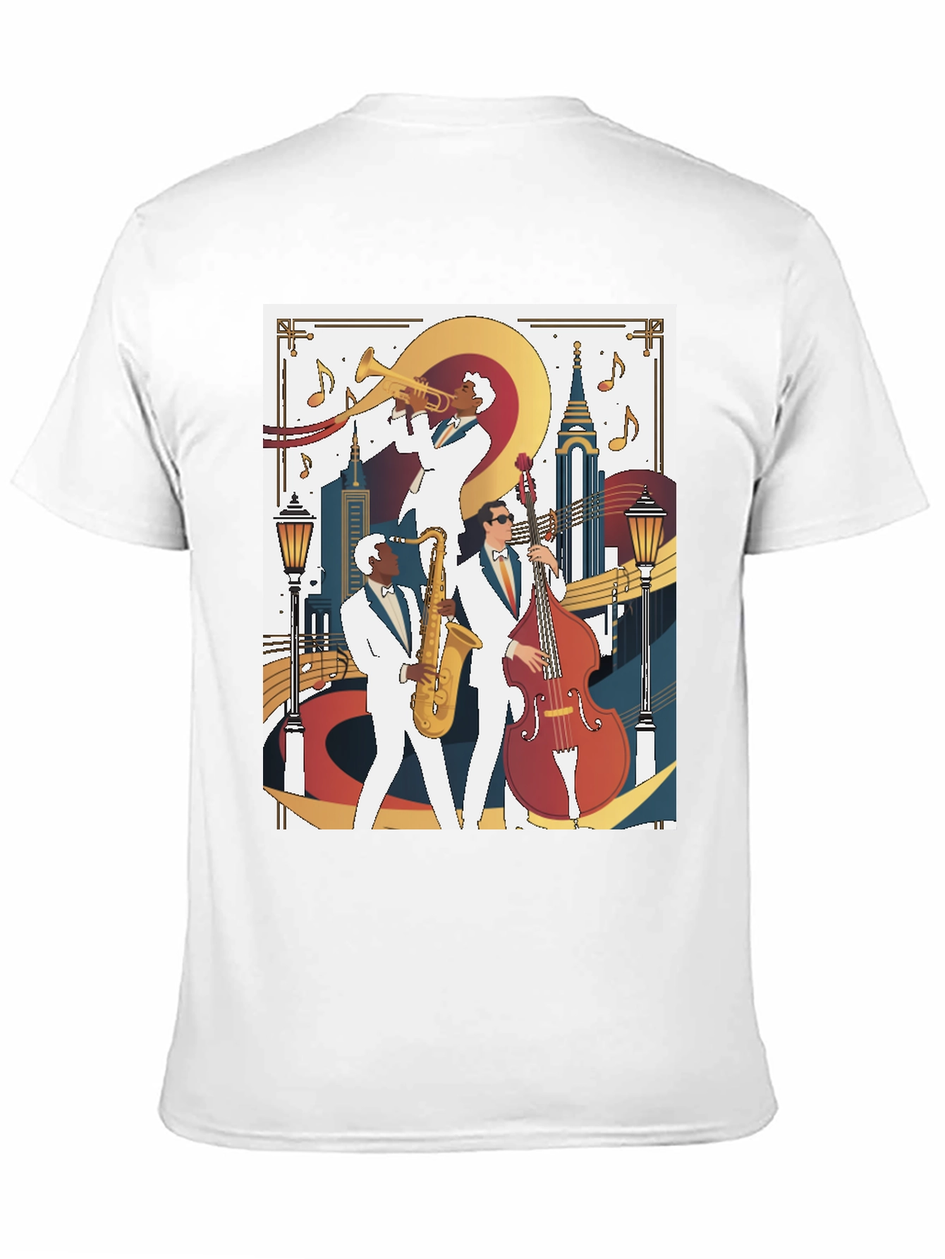 Black Jazz Band Graphic Tee - Vintage Music Lover T-Shirt view 11