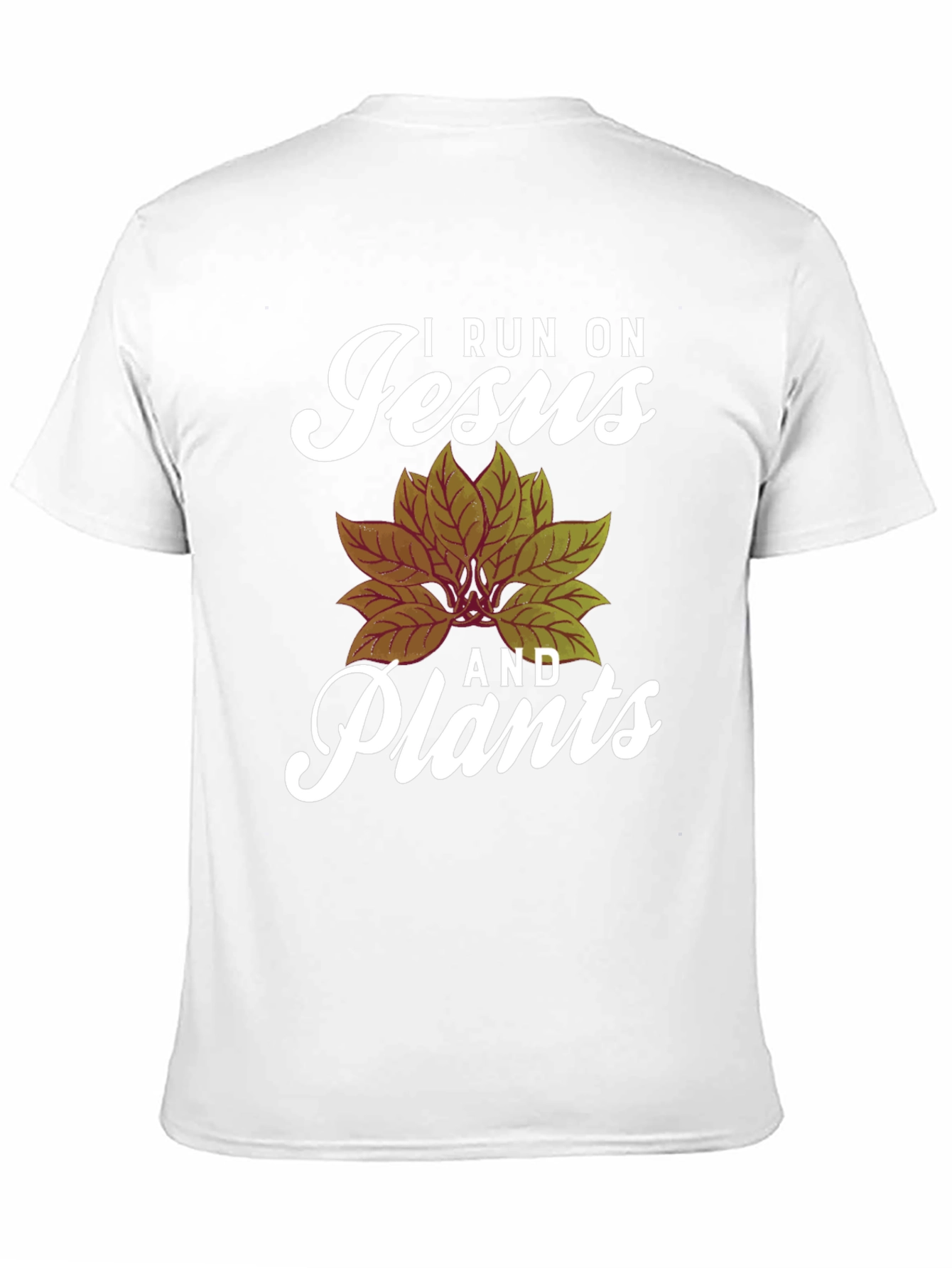 Black I Run On Jesus and Plants Graphic Tee view 11