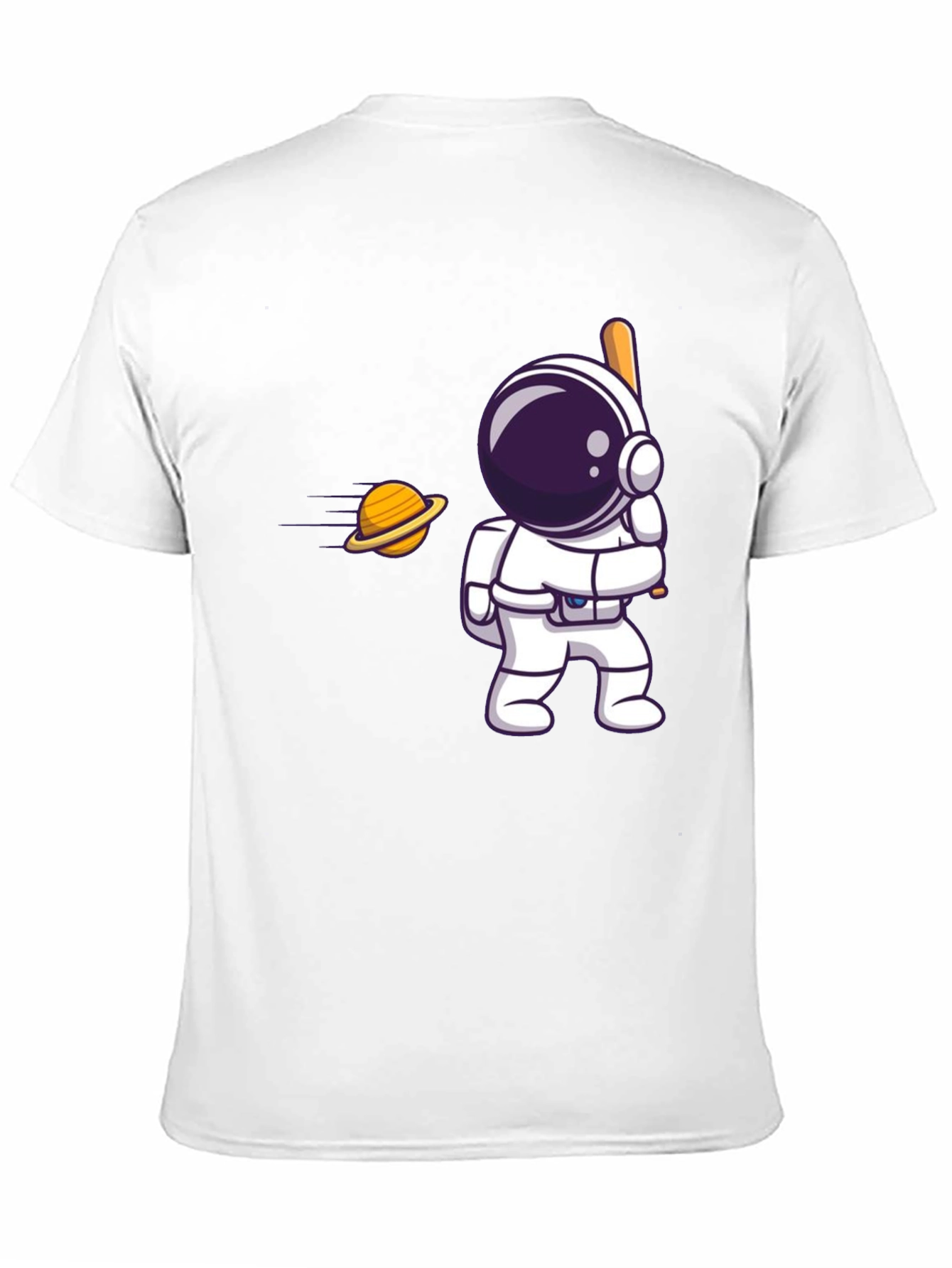 Black Astronaut Hitting Saturn T-Shirt view 11