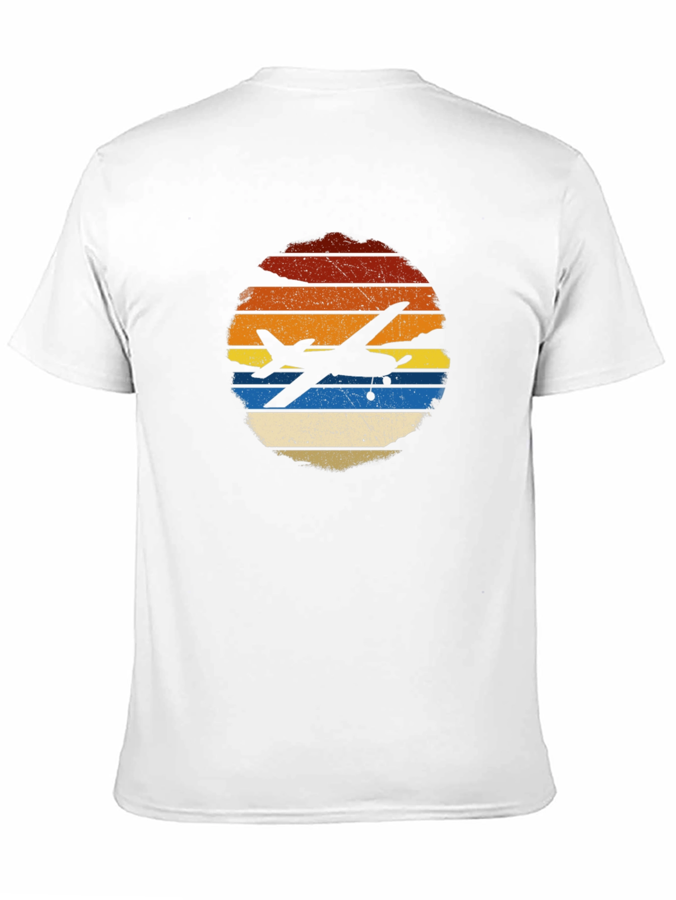 Black Retro Airplane Sunset T-Shirt view 11