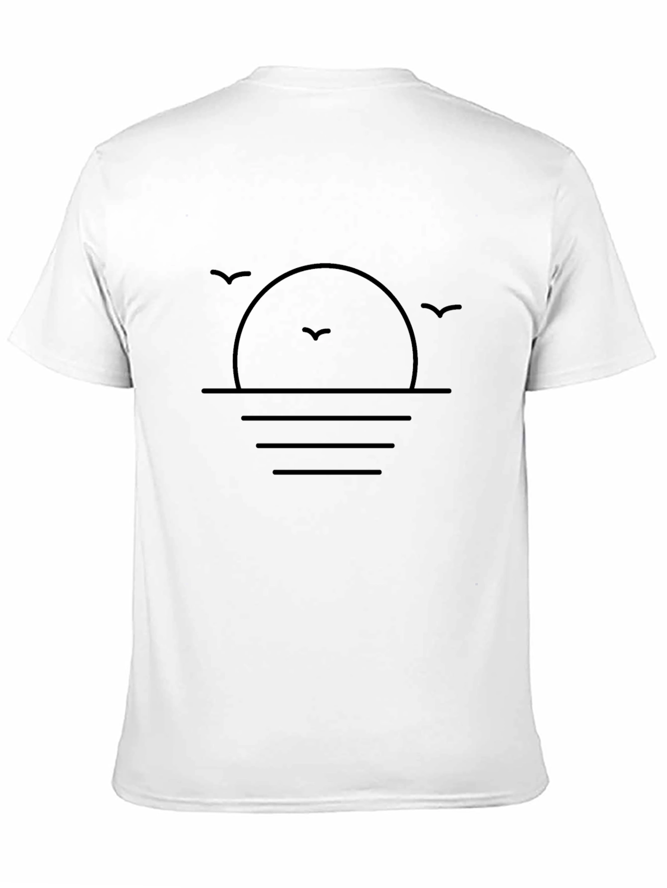 Black Minimalist Sunset Graphic T-Shirt view 11