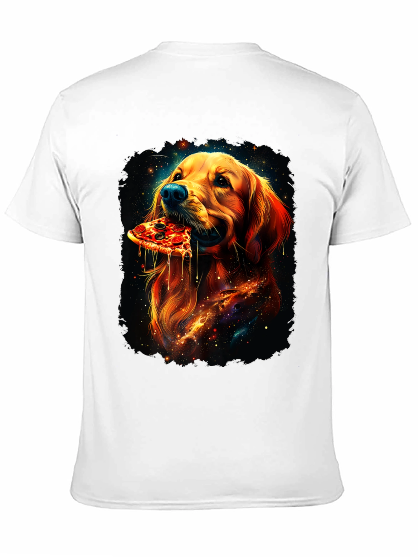 Dog Eating Pizza Graphic Tee - Unique Print - 11