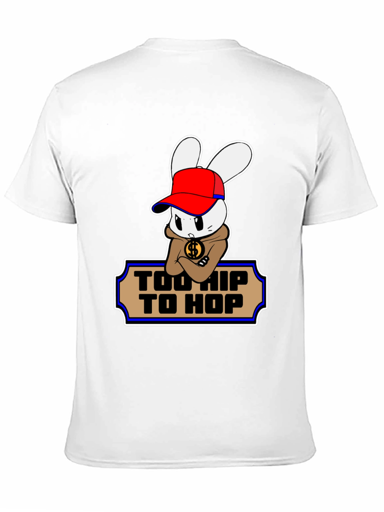 Black Too Hip To Hop Cartoon Bunny T-Shirt view 11