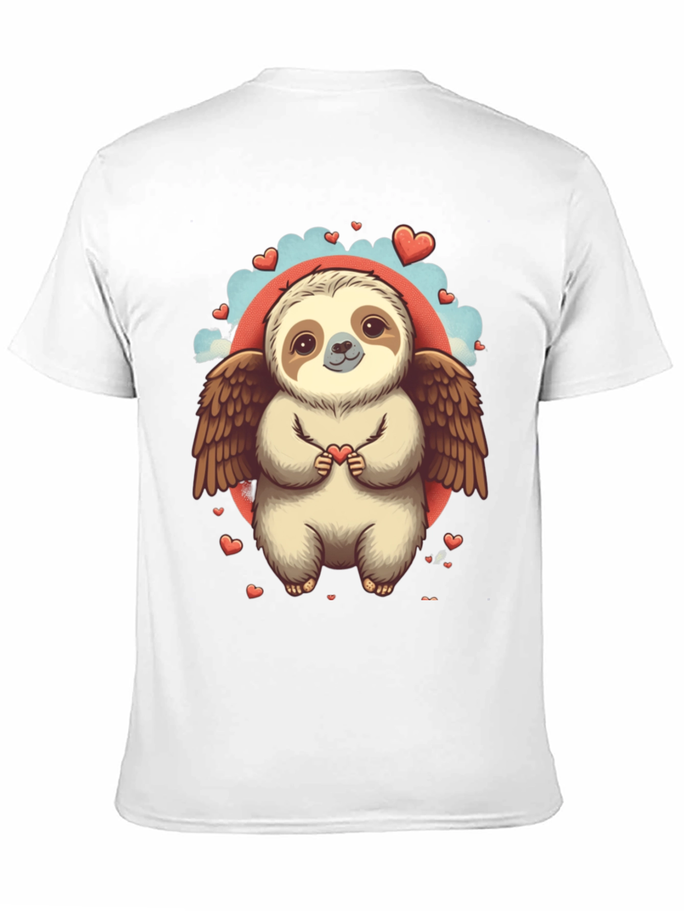 Black Sloth Angel Valentine's Day T-Shirt view 11