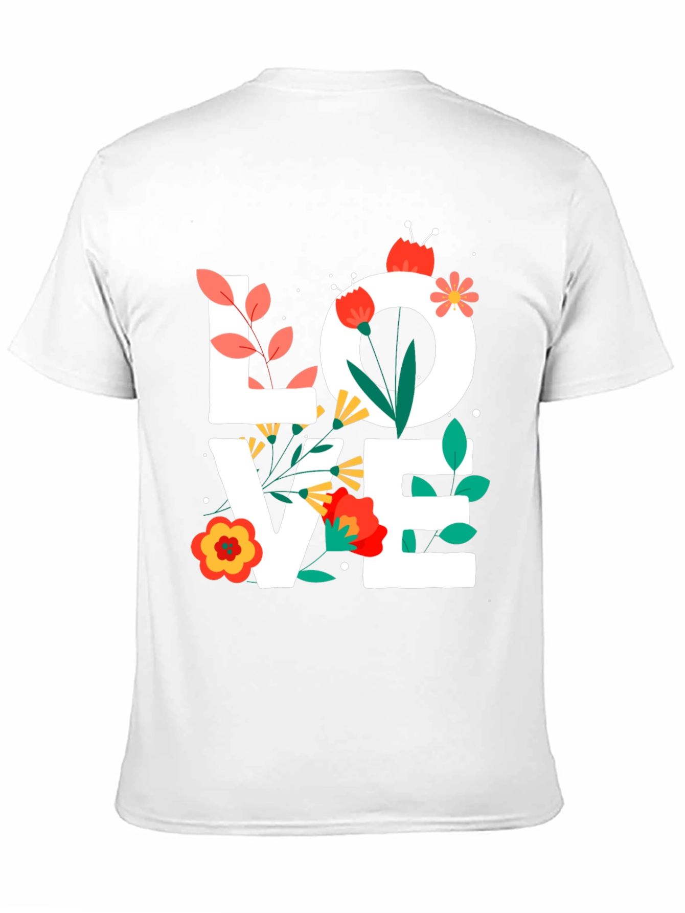 Black Floral LOVE Graphic Tee - Trendy Unisex Shirt view 11