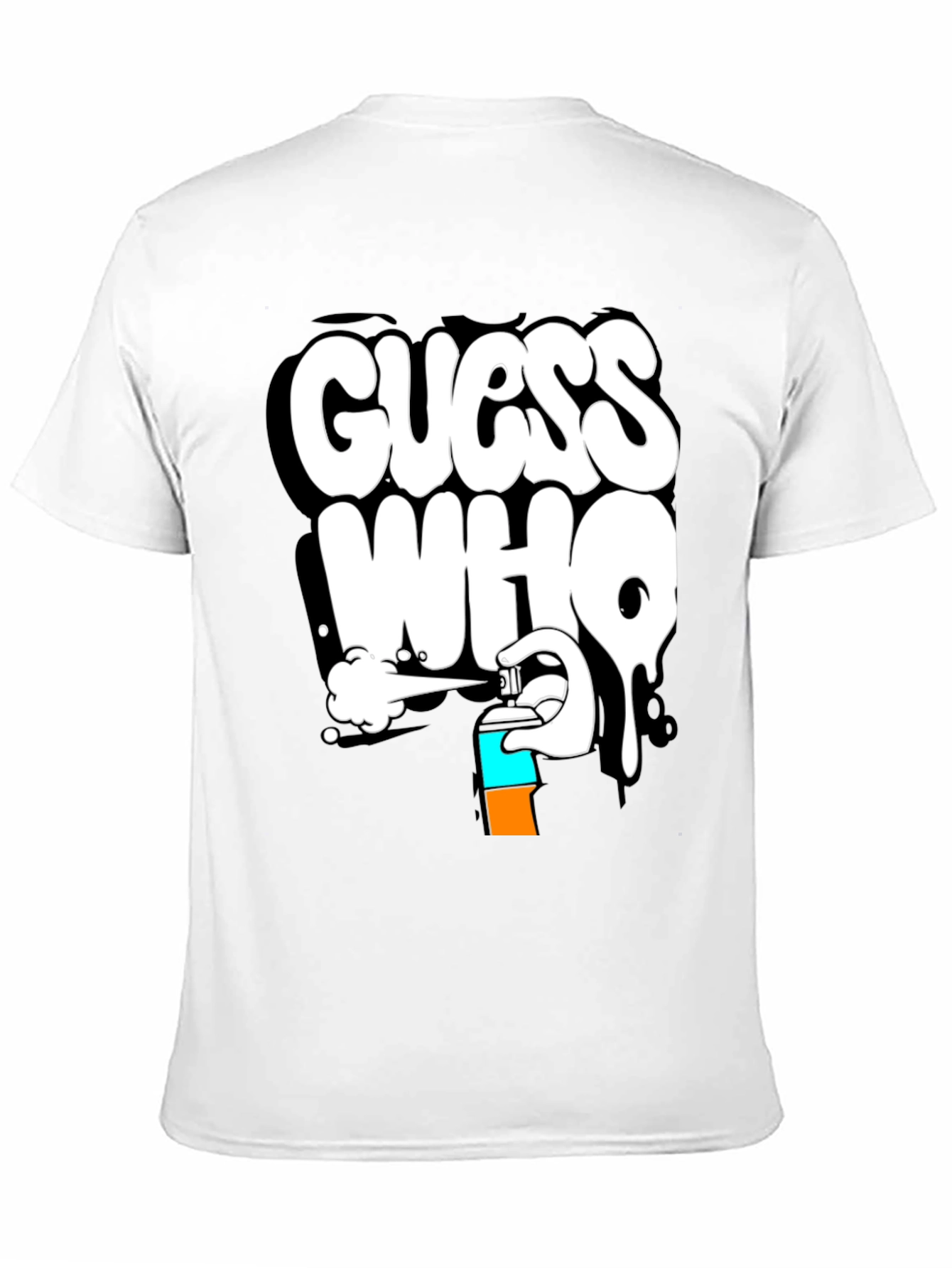 Black Guess Who Graffiti T-Shirt - Black Cotton Graphic Tee view 11