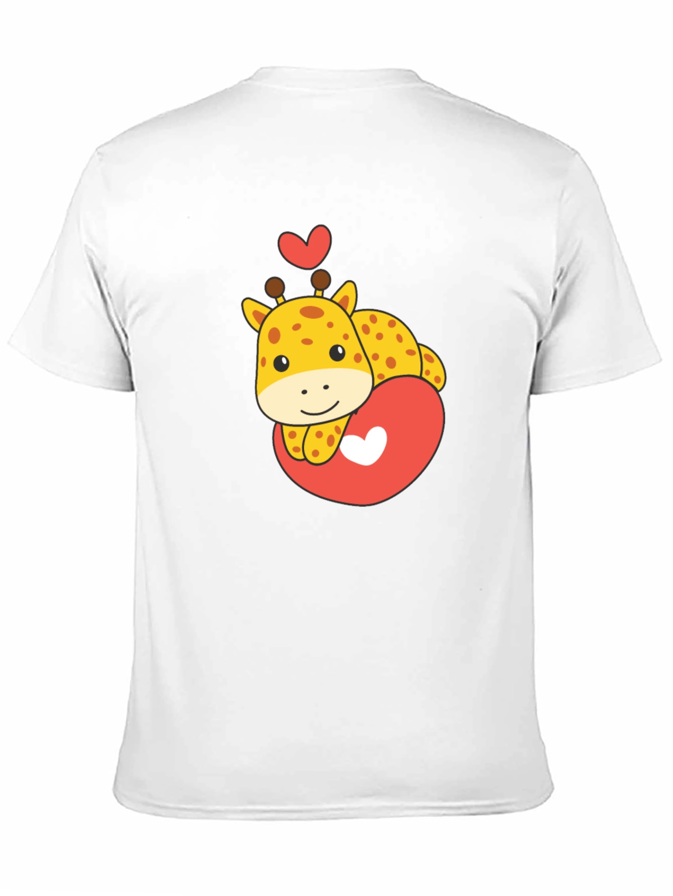 Black Cute Giraffe Heart Graphic Tee - Black T-Shirt view 11