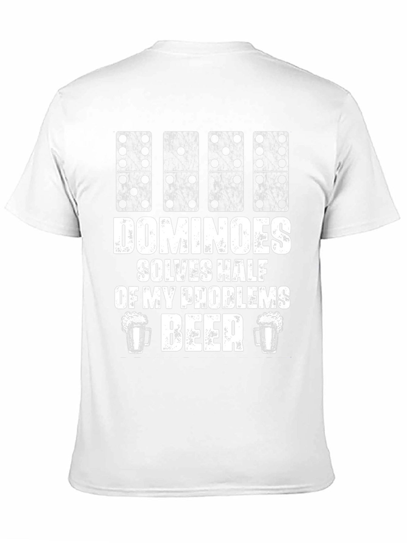 Black Dominoes & Beer T-Shirt - Solves Half My Problems view 11