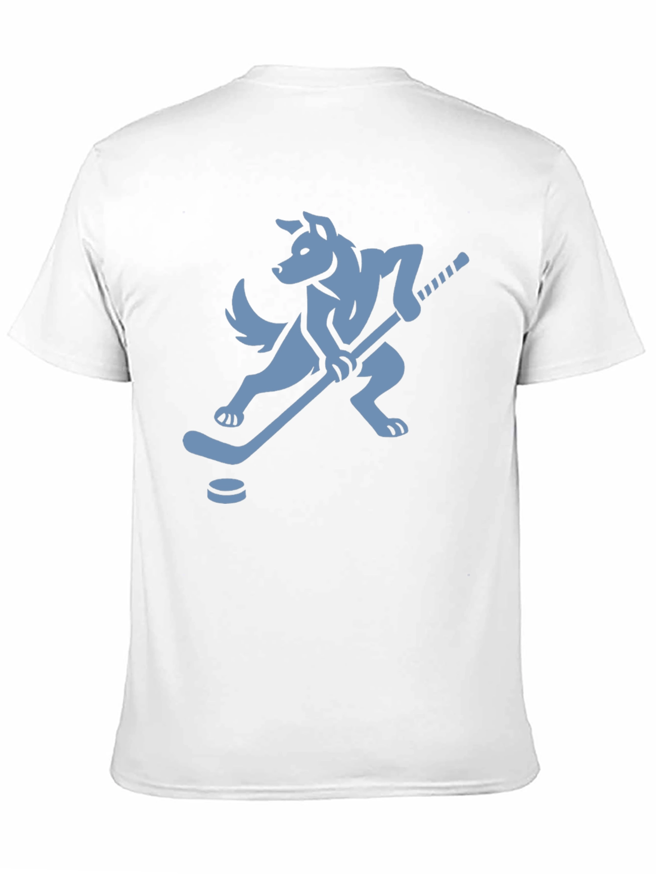 Black Hockey Dog T-Shirt - Black Tee with Canine Athlete Graphic view 11