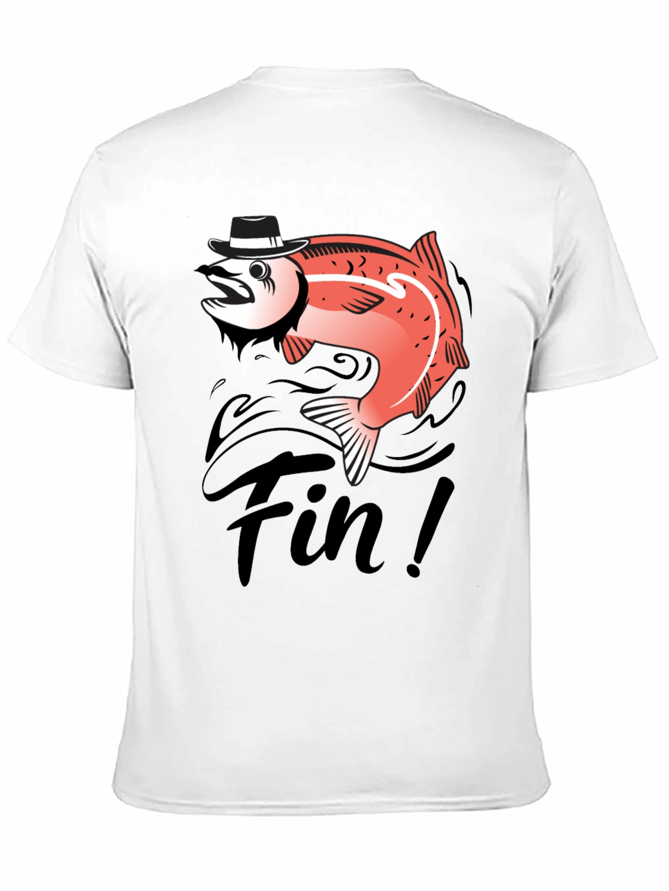 Black Fin! Gangster Fish Graphic T-Shirt - Black Cotton Tee view 11