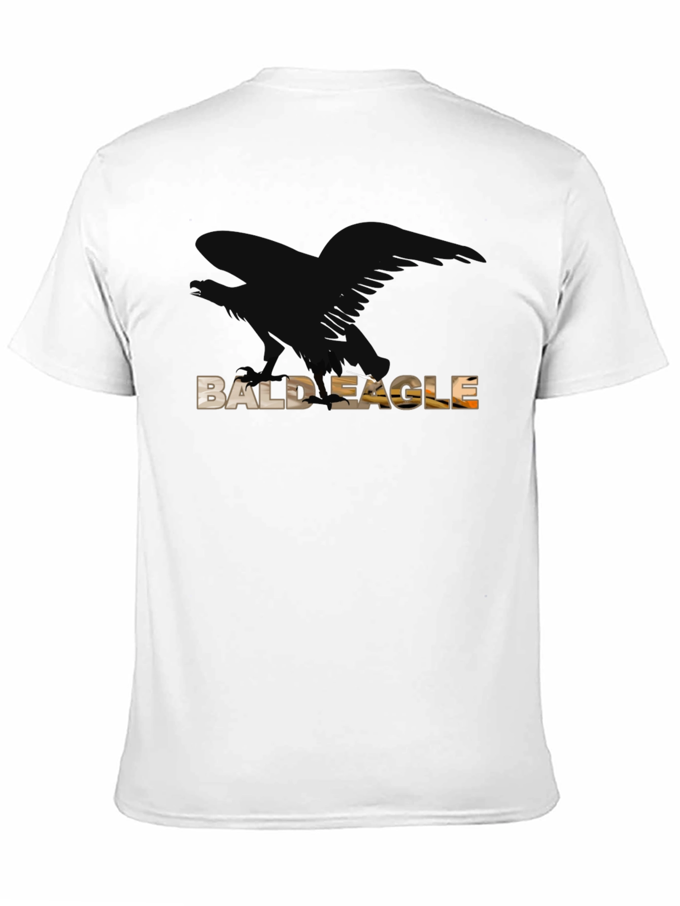 Black Bald Eagle Graphic Tee - Black Cotton Blend view 11