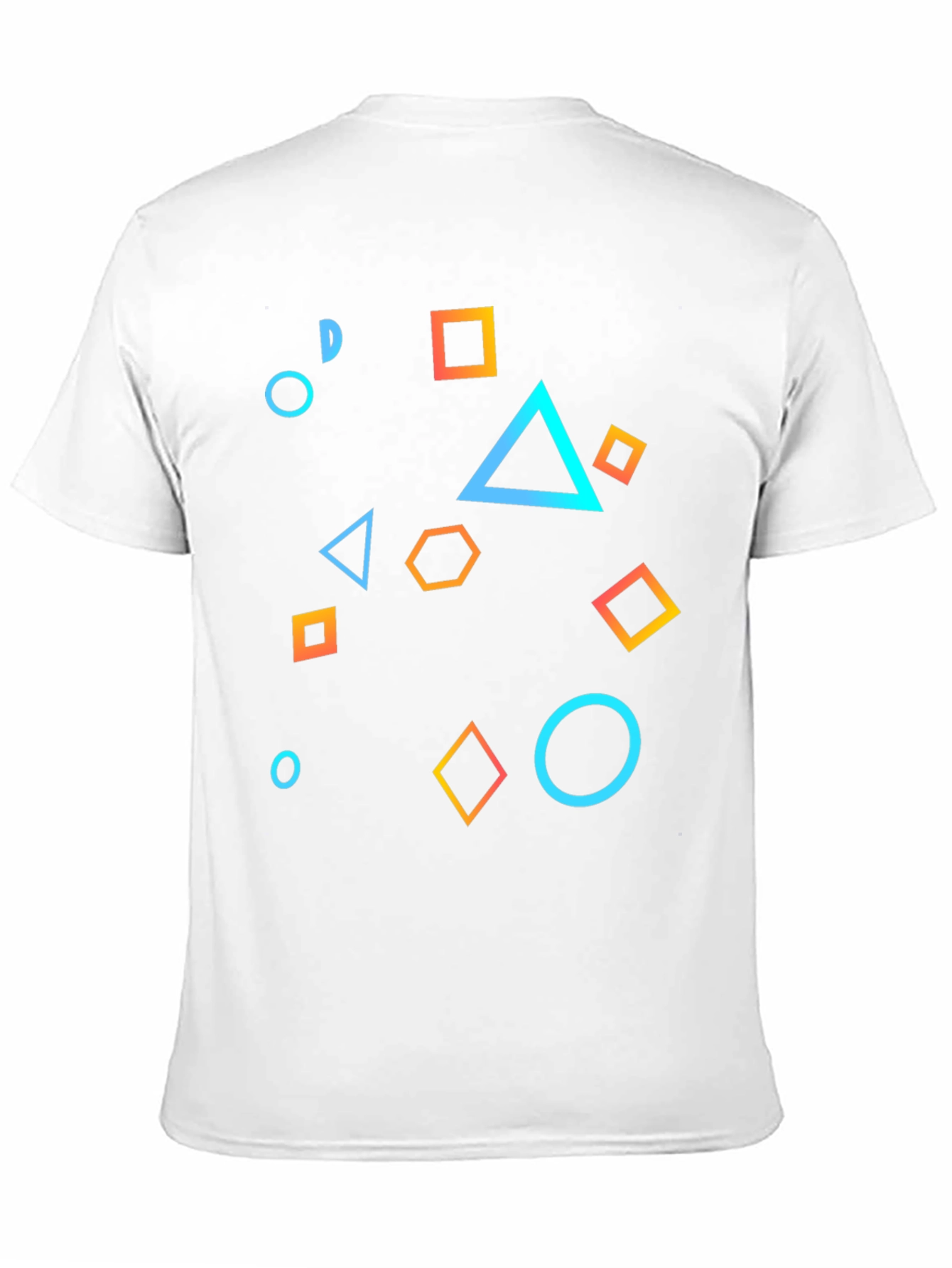 Black Geometric Shapes Black T-Shirt view 11