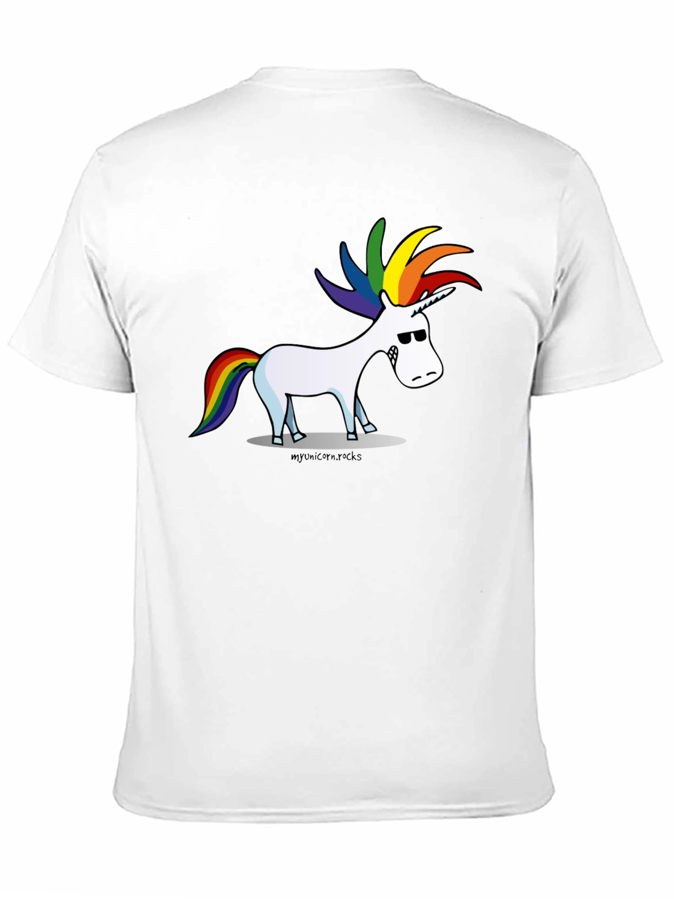 Black Cool Cartoon Unicorn Graphic Black Tee view 11