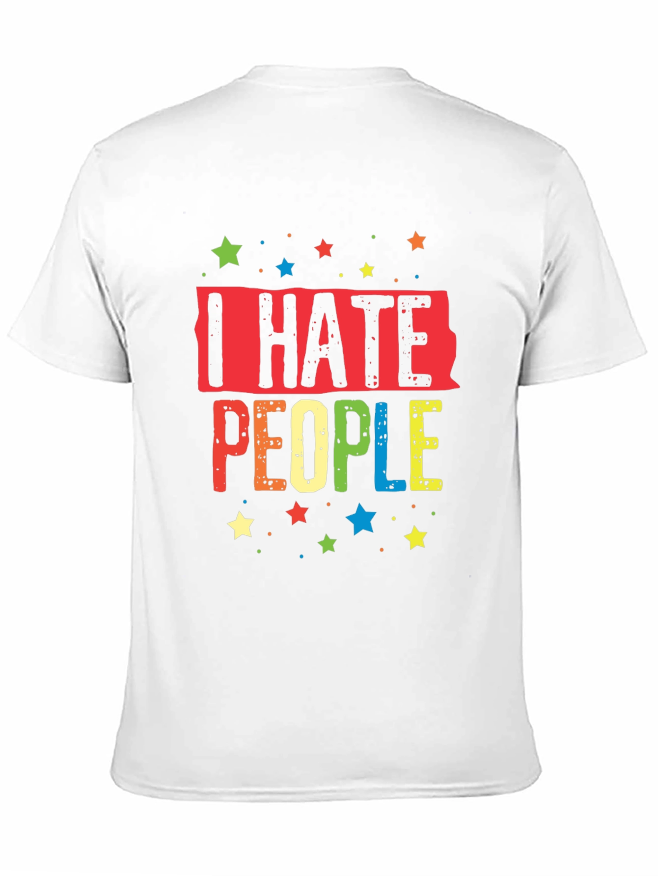Black I Hate People Colorful Graphic T-Shirt view 11