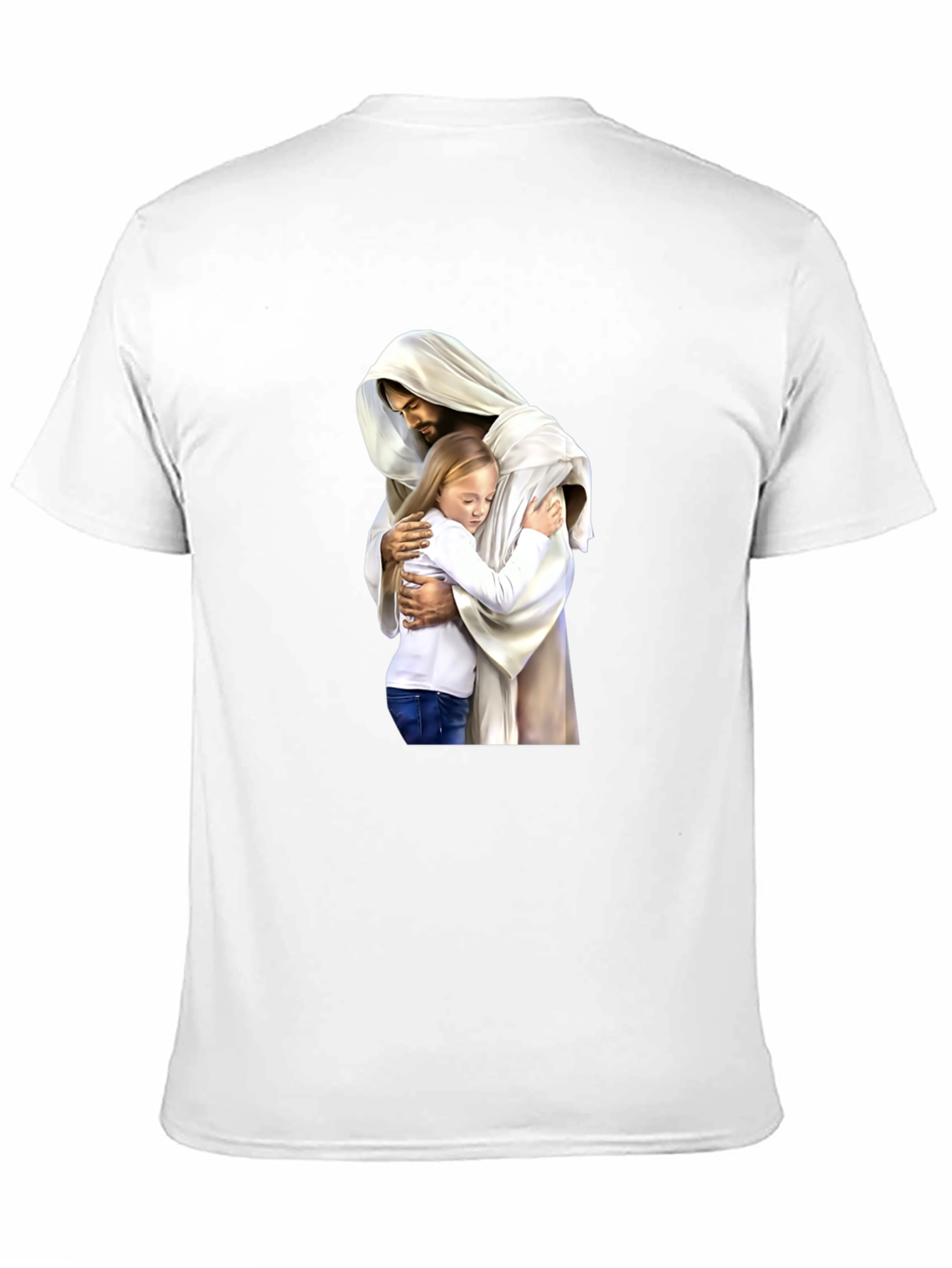Black Jesus Hugging Child Graphic T-Shirt view 11