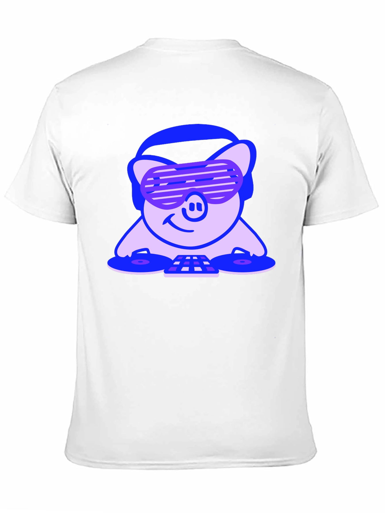 Black DJ Pig Graphic Tee - Black Cotton T-Shirt view 11