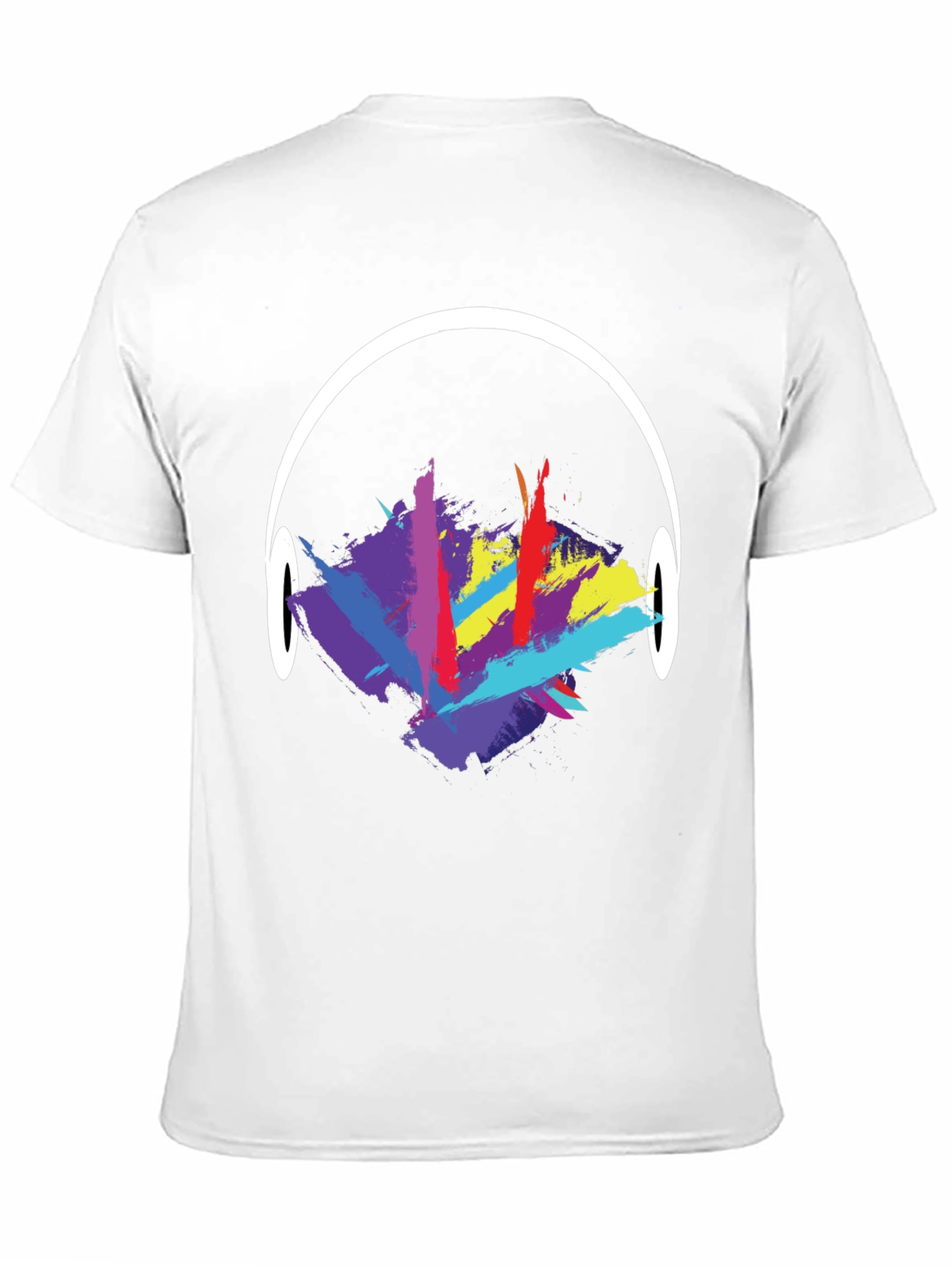 Black Abstract Headphones Graphic T-Shirt view 11