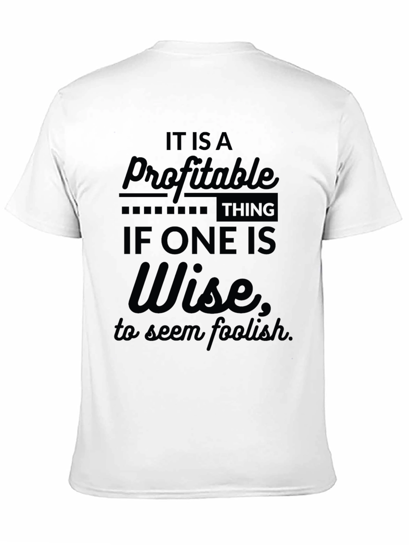 Black Profitable Wisdom Tee - Black Crew Neck T-Shirt for Men view 11