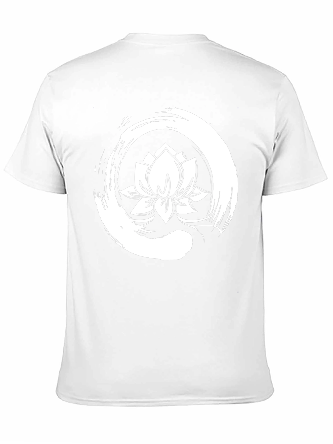 Black Lotus Flower Zen Circle Graphic Tee - Black view 11