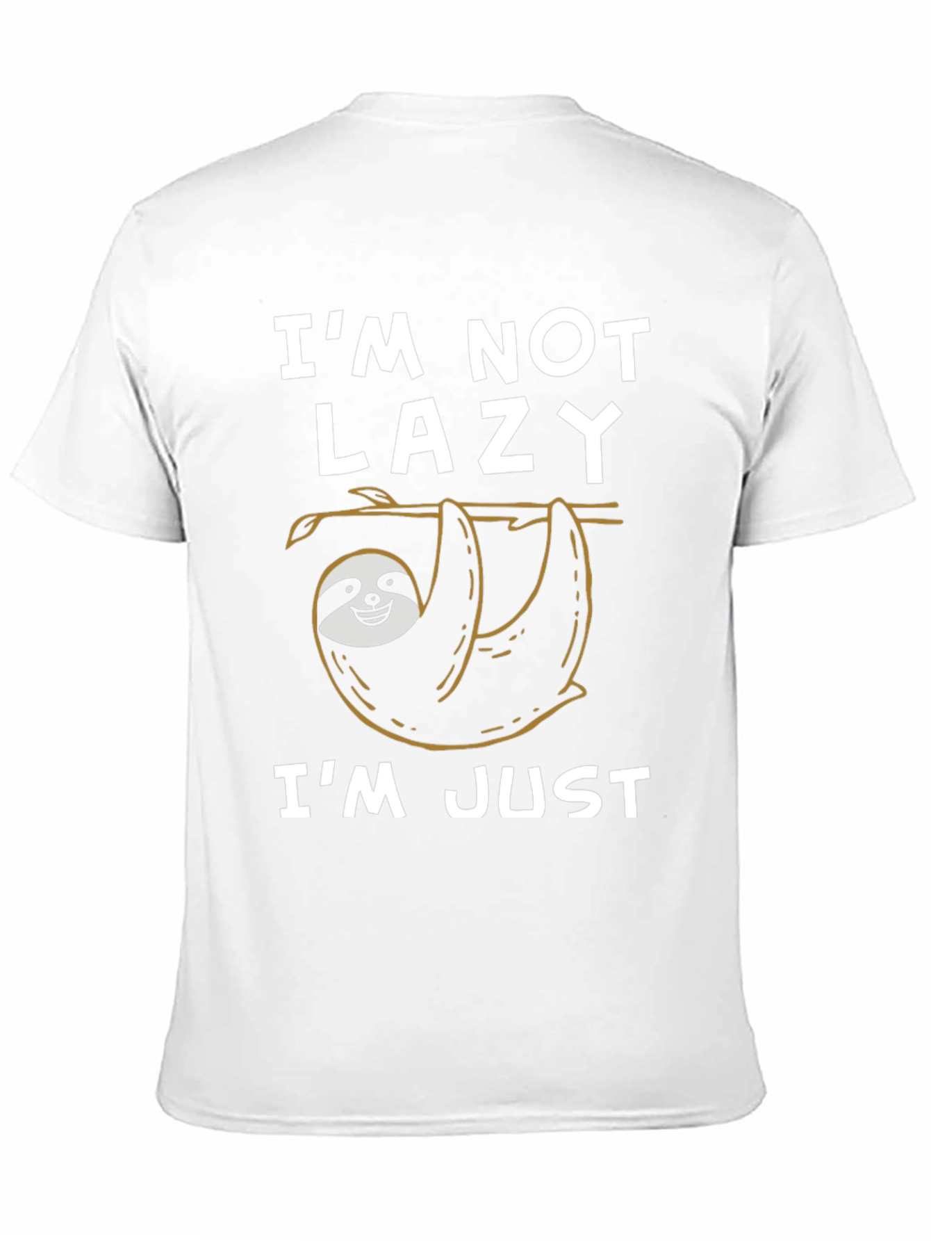 Black Funny Sloth T-Shirt - I'm Not Lazy, I'm Just Hanging Out! view 11