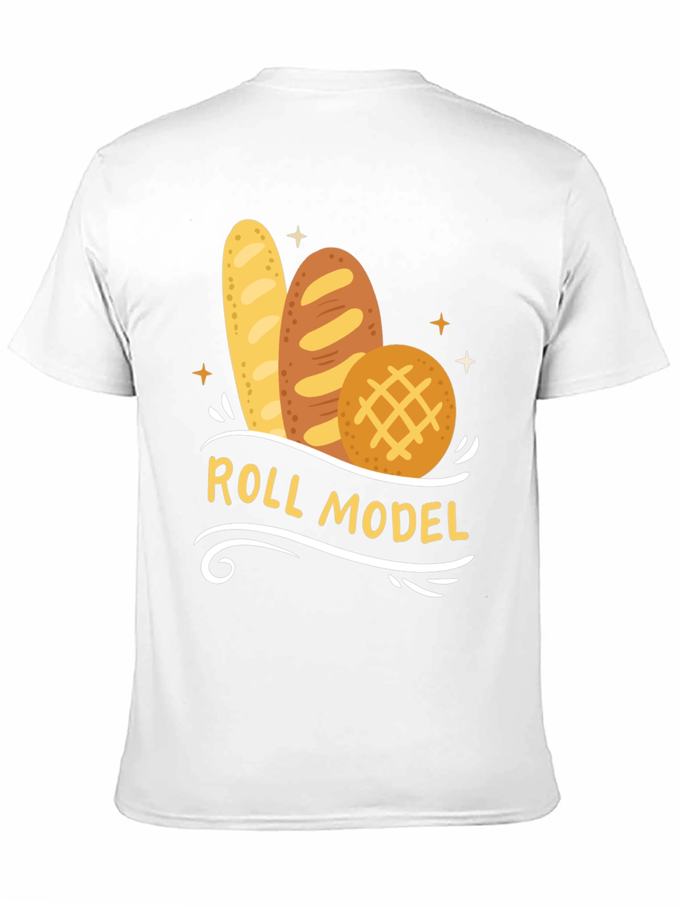 Black Roll Model Graphic T-Shirt - Funny Bread Pun Tee view 11