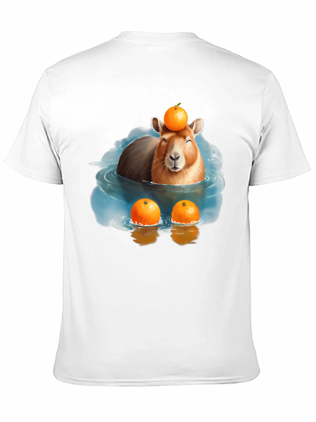 Black Capybara Orange T-Shirt view 11
