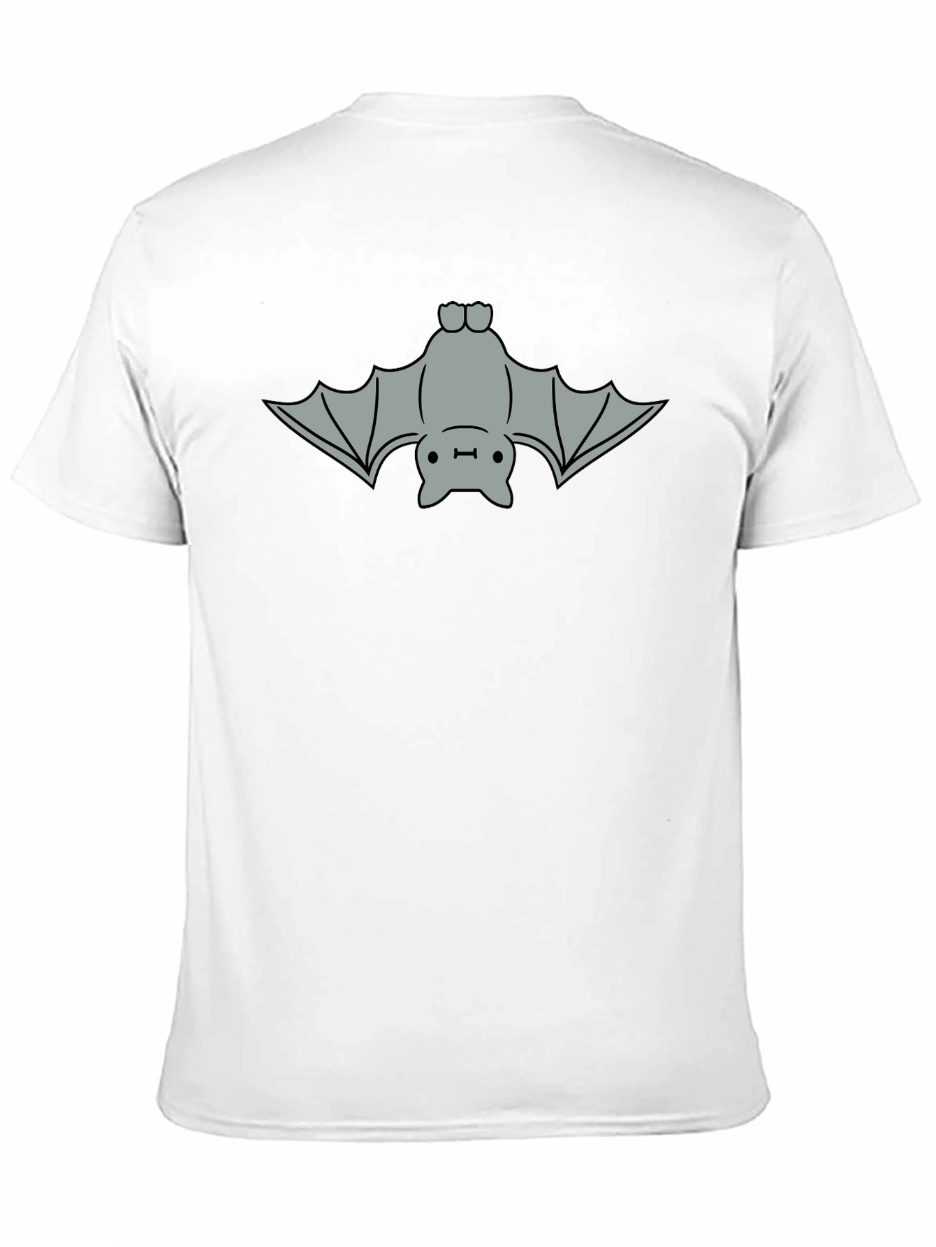 Black Cute Bat Graphic Tee - Black Cotton T-Shirt view 11
