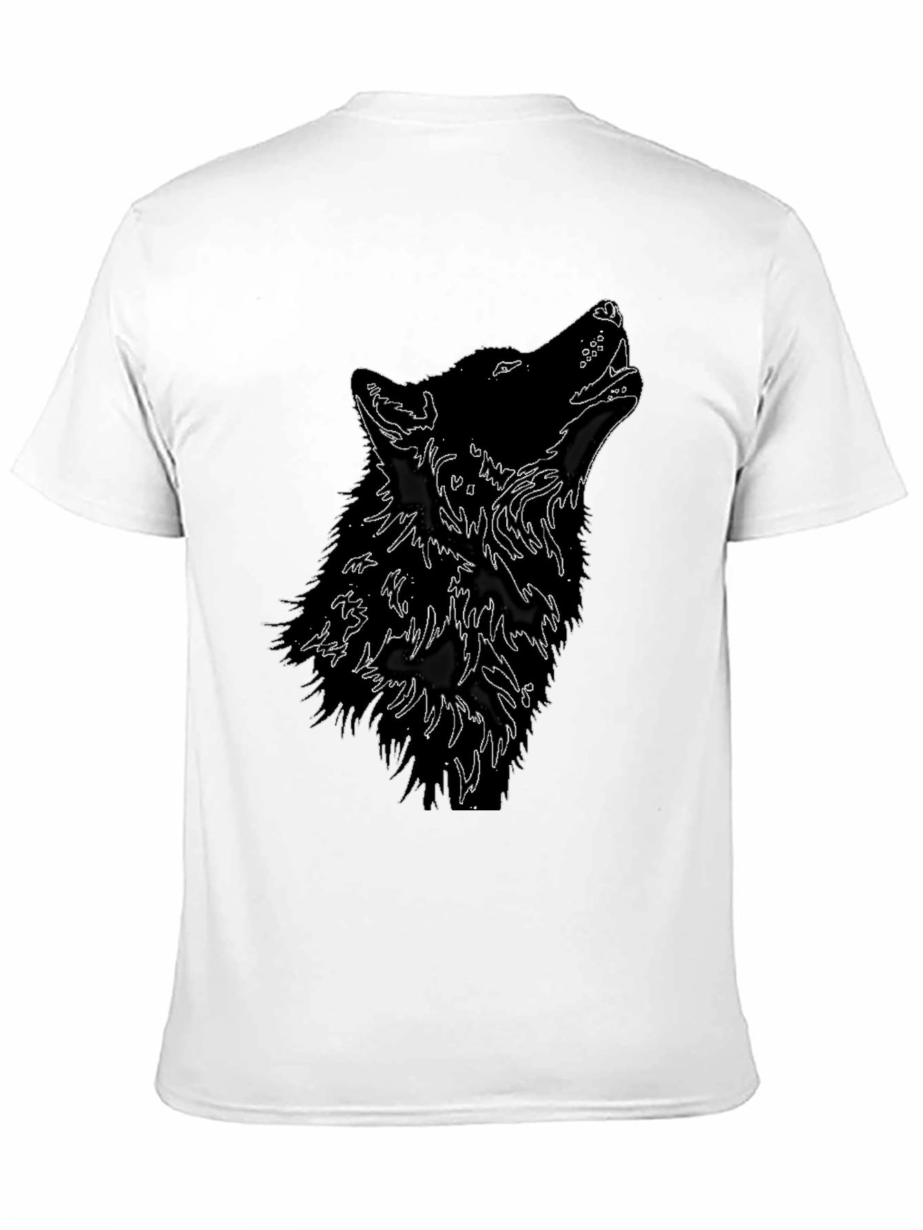 Black Black Wolf Howl T-Shirt - Graphic Tee view 11