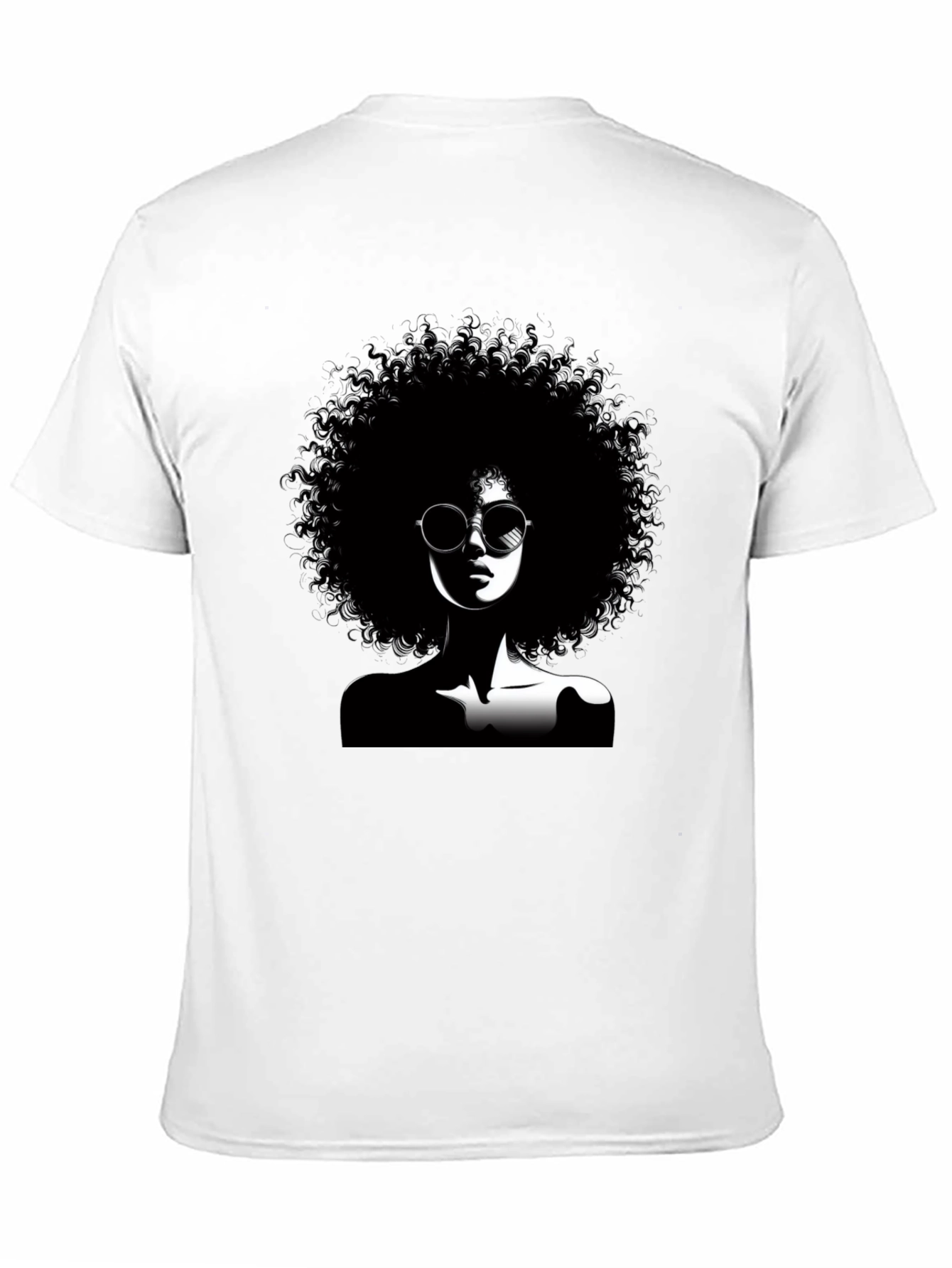 Black Afro Silhouette Graphic T-Shirt - Unisex Cotton Tee view 11