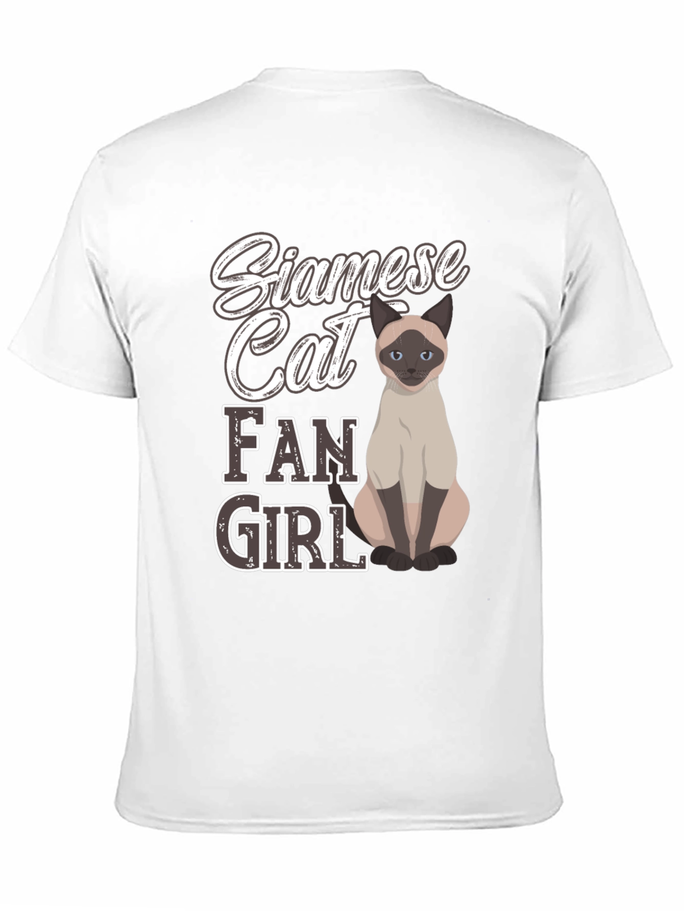Black Siamese Cat Fan Girl T-Shirt view 11