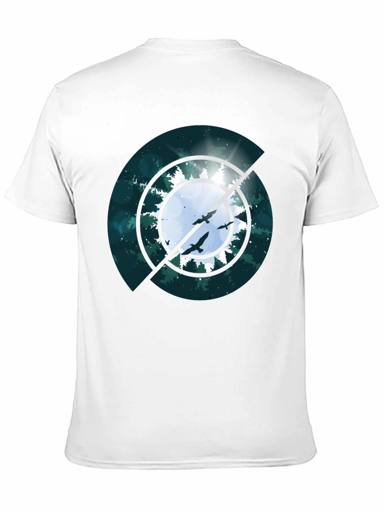 Black Nature Target T-Shirt - Forest Birds Tee view 11