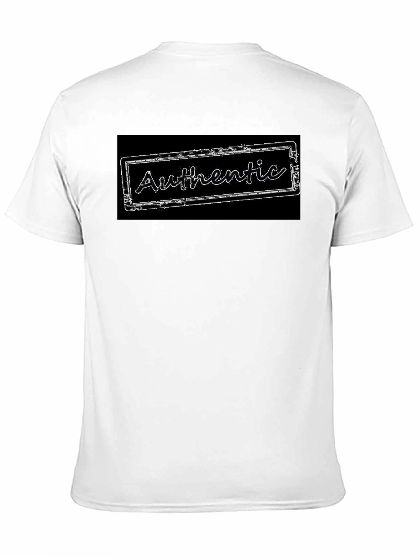 Black Authentic Stamp Graphic Tee - Black Cotton Blend T-Shirt view 11