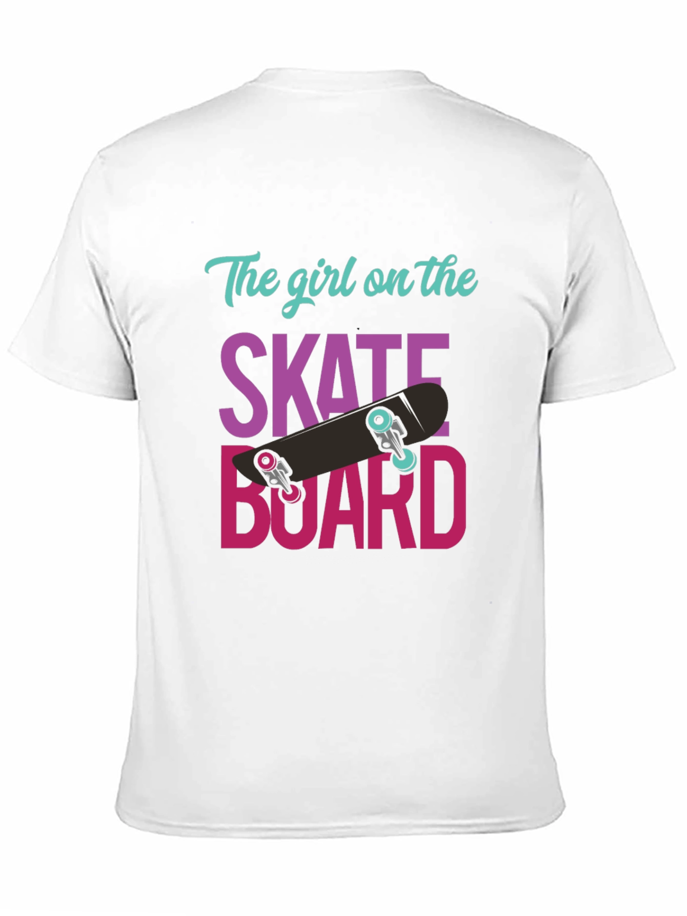 Black Skateboard Girl T-Shirt - Cool Graphic Tee view 11
