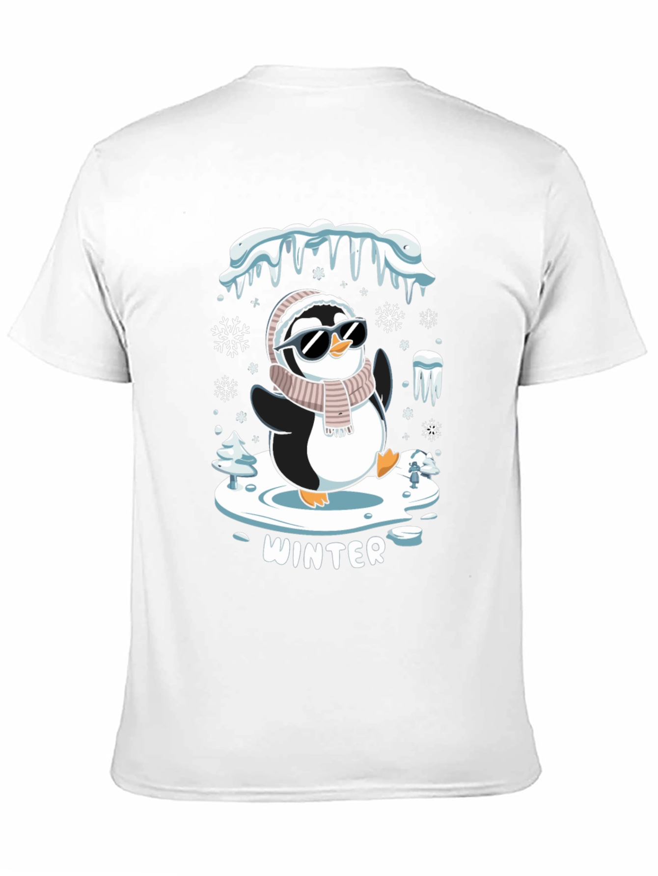 Black Winter Penguin T-Shirt - Cool Holiday Apparel view 11