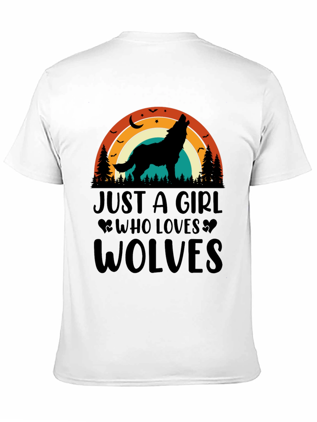 Black Wolf Lover Retro Graphic Tee view 11