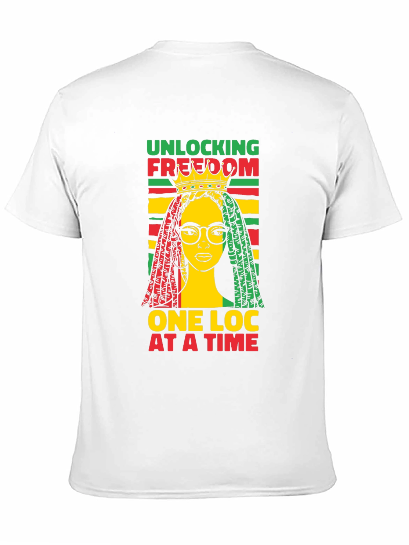 Black Unlocking Freedom Tee - Rasta Loc Design view 11