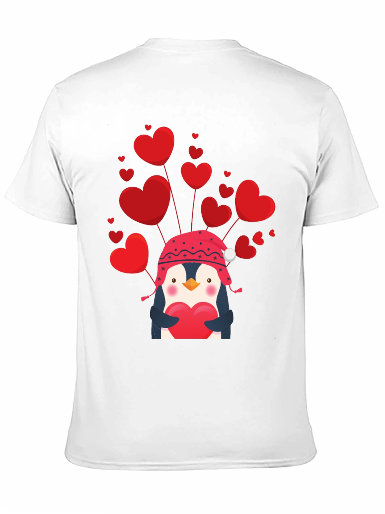Black Valentine's Penguin Heart T-Shirt view 11