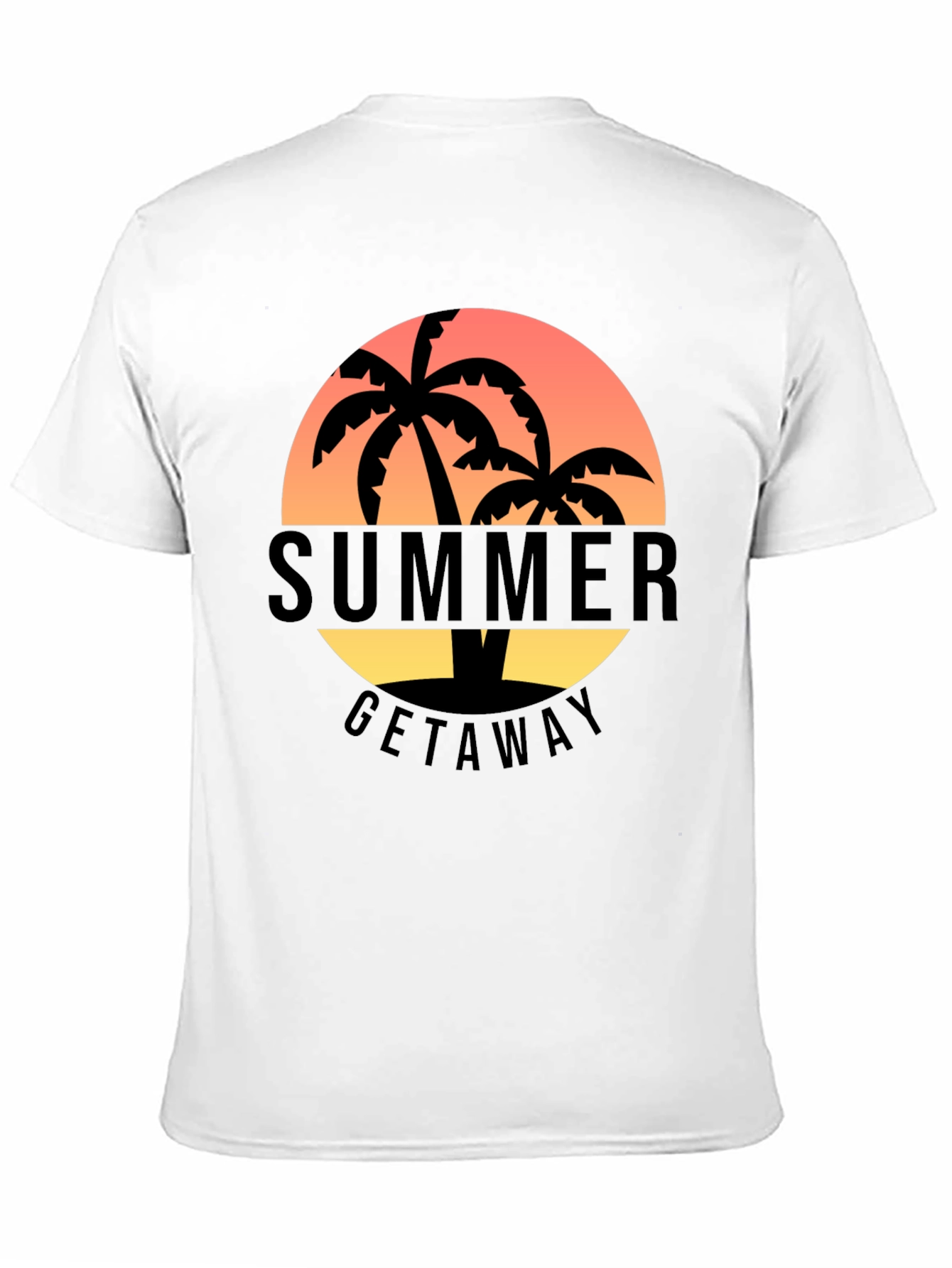Black Summer Getaway Palm Tree Graphic T-Shirt view 11