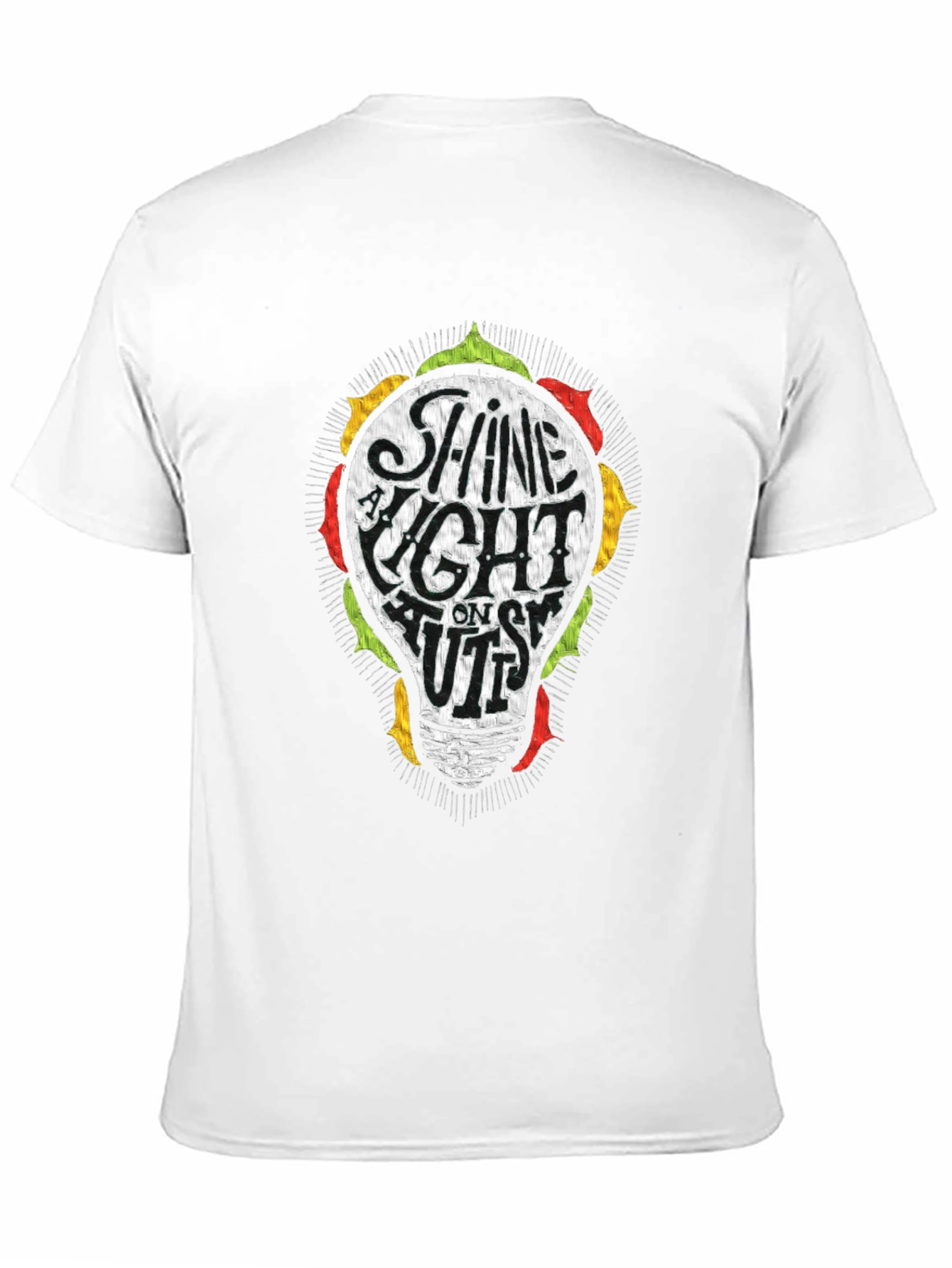 Black Shine A Light On Autism Awareness T-Shirt view 11