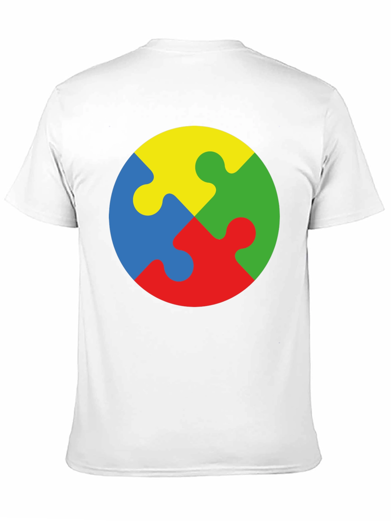 Black Autism Awareness Puzzle Piece Graphic T-Shirt view 11
