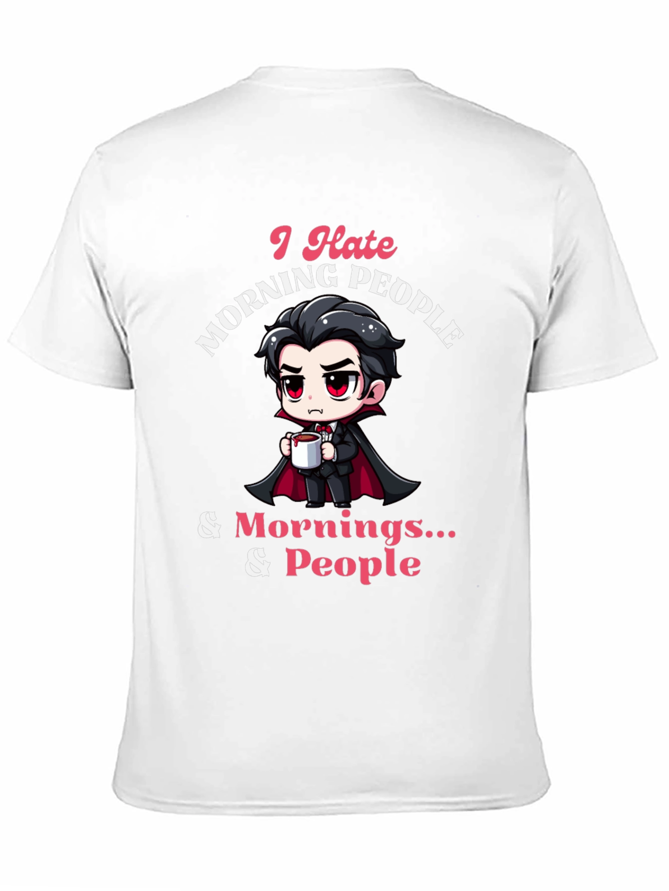 Black I Hate Morning People Black T-Shirt view 11