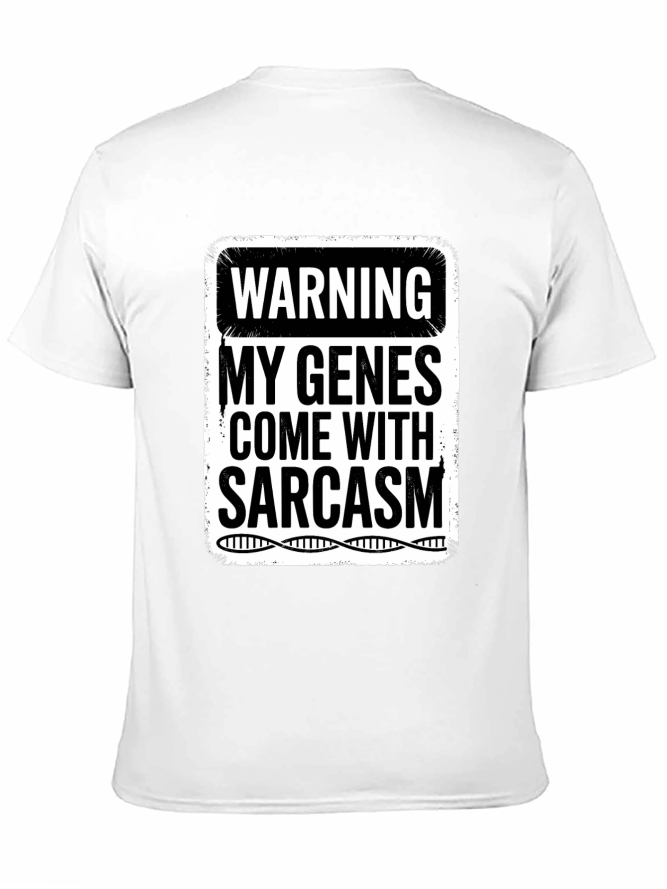 Black Sarcastic Genes Graphic Tee - Humor T-Shirt view 11