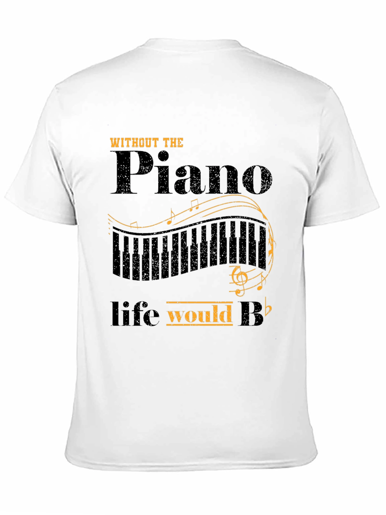 Black Piano Lover T-Shirt: Life Without Piano Would B Flat view 11