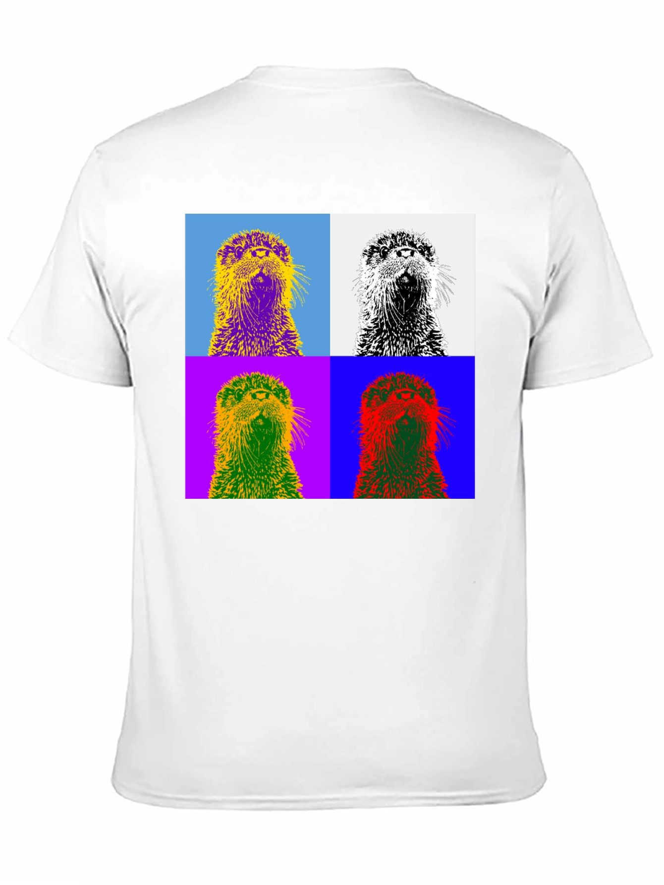 Black Pop Art Otter T-Shirt - Stylish Graphic Tee view 11