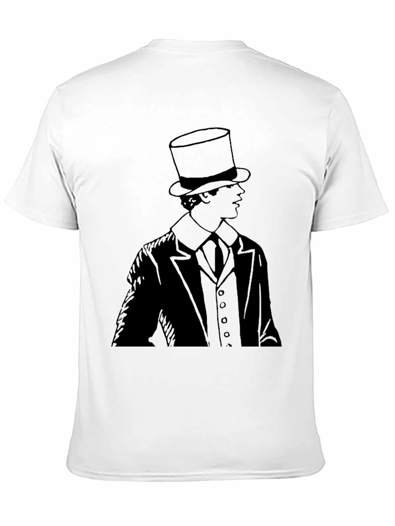 Black Top Hat Gentleman T-Shirt - Classic Style view 11