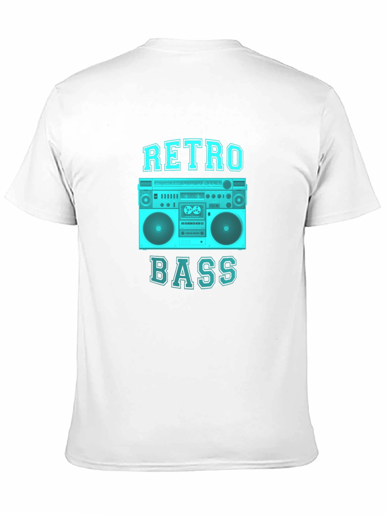 Black Retro Bass Graphic Tee - Black Cotton T-Shirt view 11